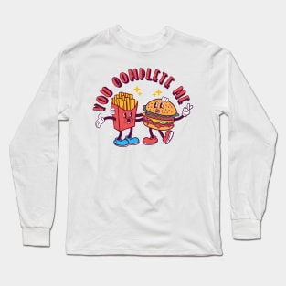 funny burger and french freis cartoon Long Sleeve T-Shirt